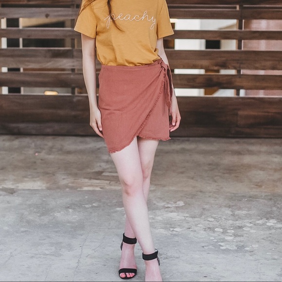 Tie Wrap Skirt - Burlwood - Picture 5 of 7